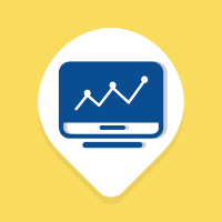 Sales analytics map pin icon