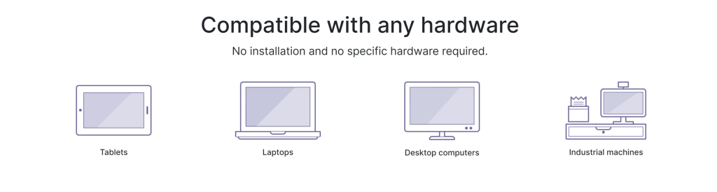 Compatible with tablets, laptops, desktops and industrial hardware