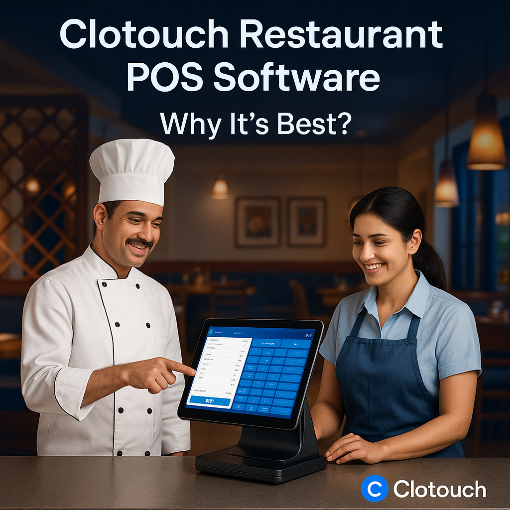 Clotouch restaurant POS software with chef and staff at the counter