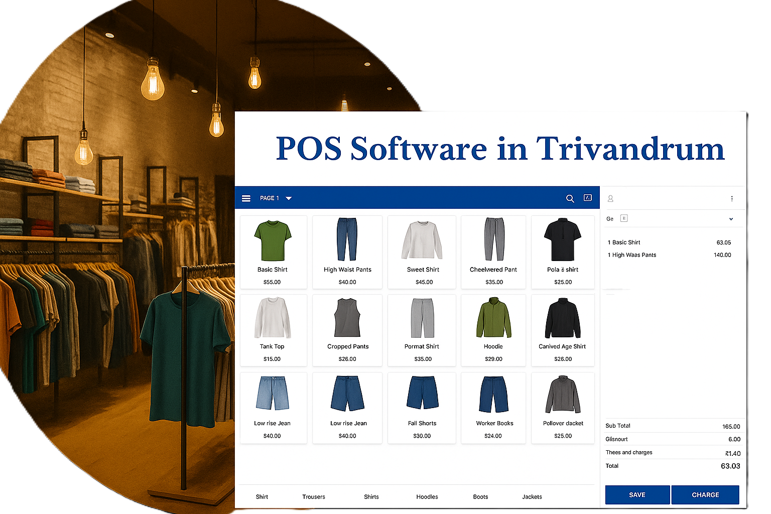 POS software in Trivandrum shown on a retail POS screen