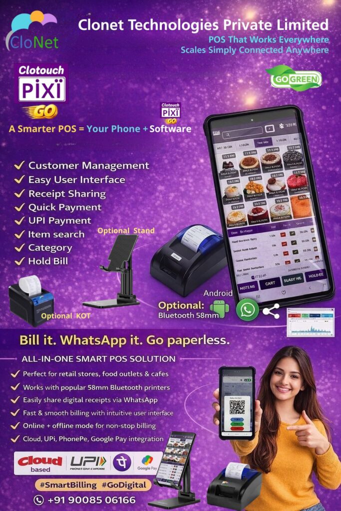 Clotouch Pixi Go smart POS product flyer
