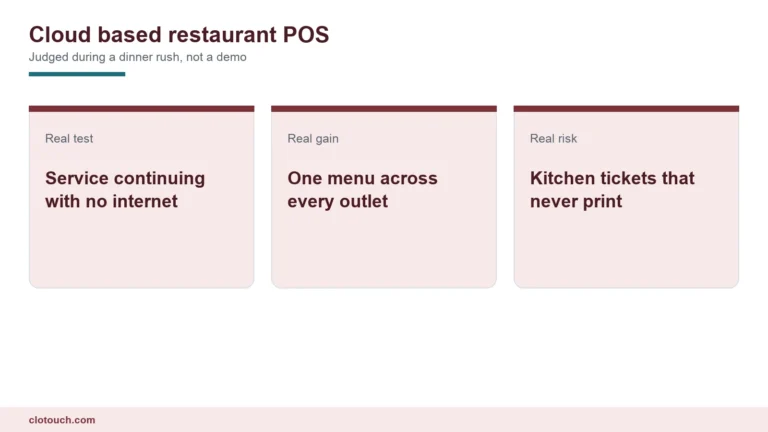 Cloud based restaurant POS running across a dining floor and kitchen in India